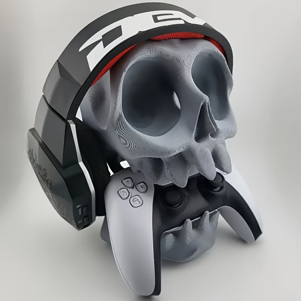 Gaming Console Joystick - Skull Shaped Controller Stand Headphone Holder