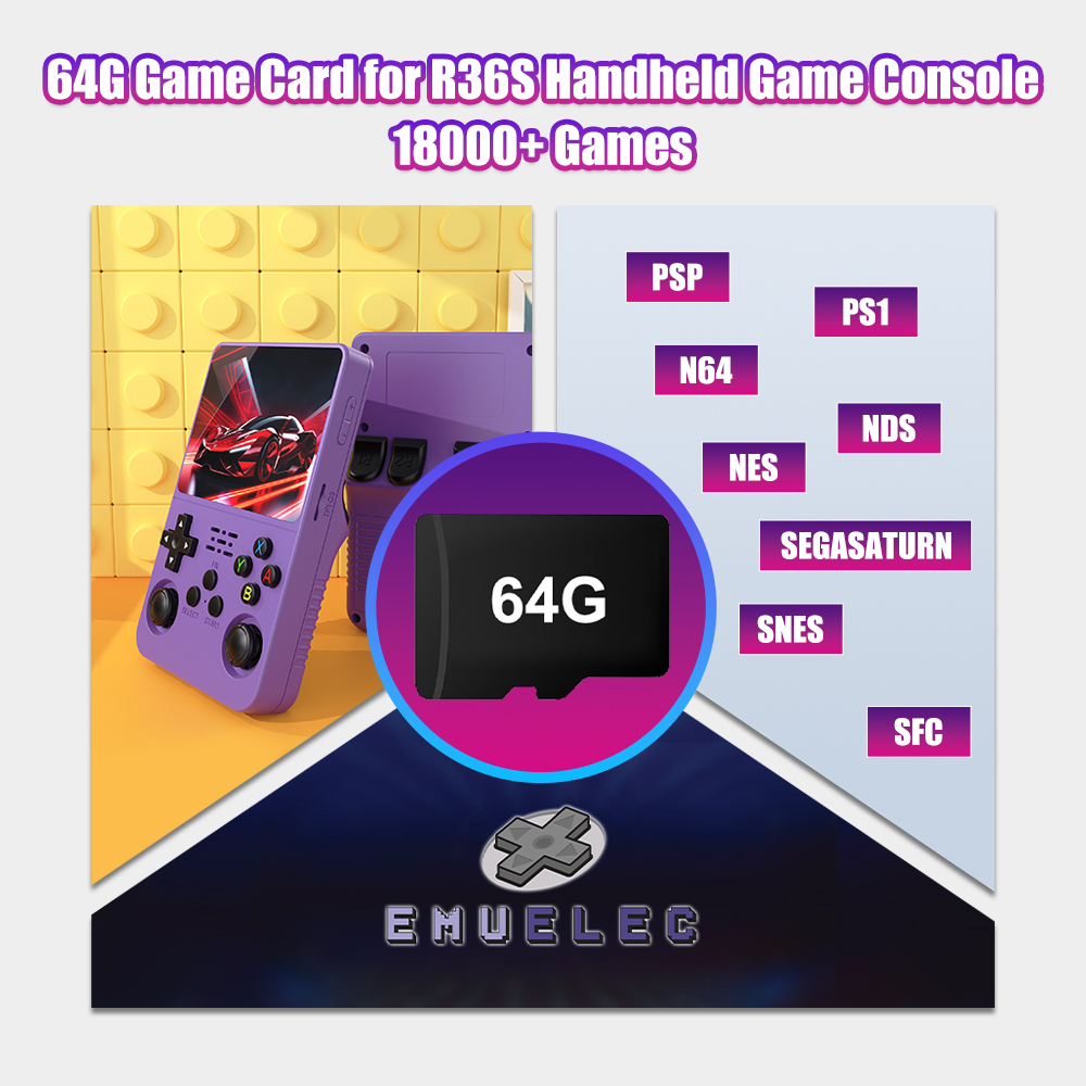 Gaming Console R36S - 64G Game TF Card for R36S