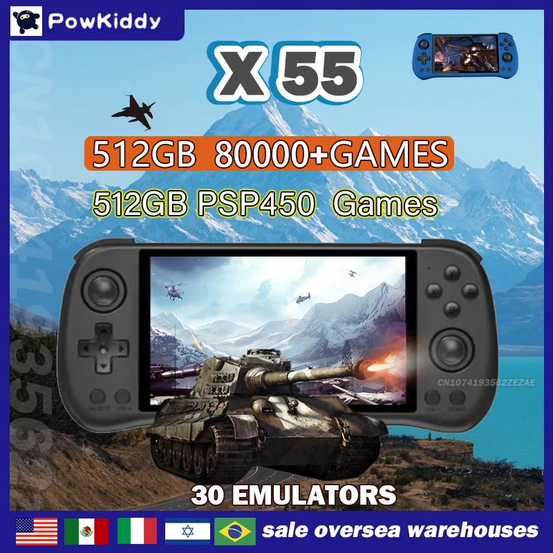 80000Games 512G POWKIDDY X55 5 - огляд і ціна Gaming Console X55