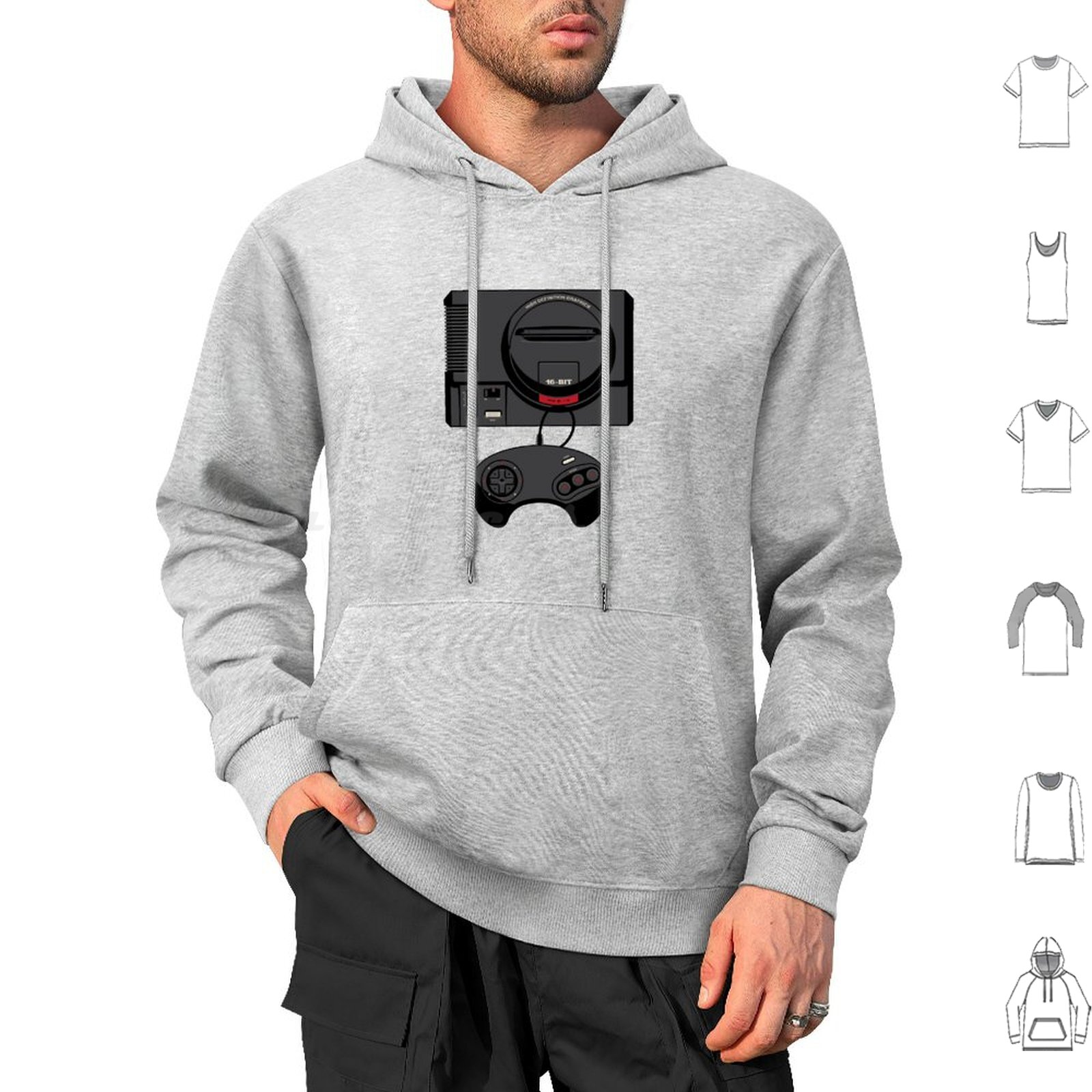 Retro Black 16-Bit Hoodies Lon - огляд і ціна Gaming Console Genesis