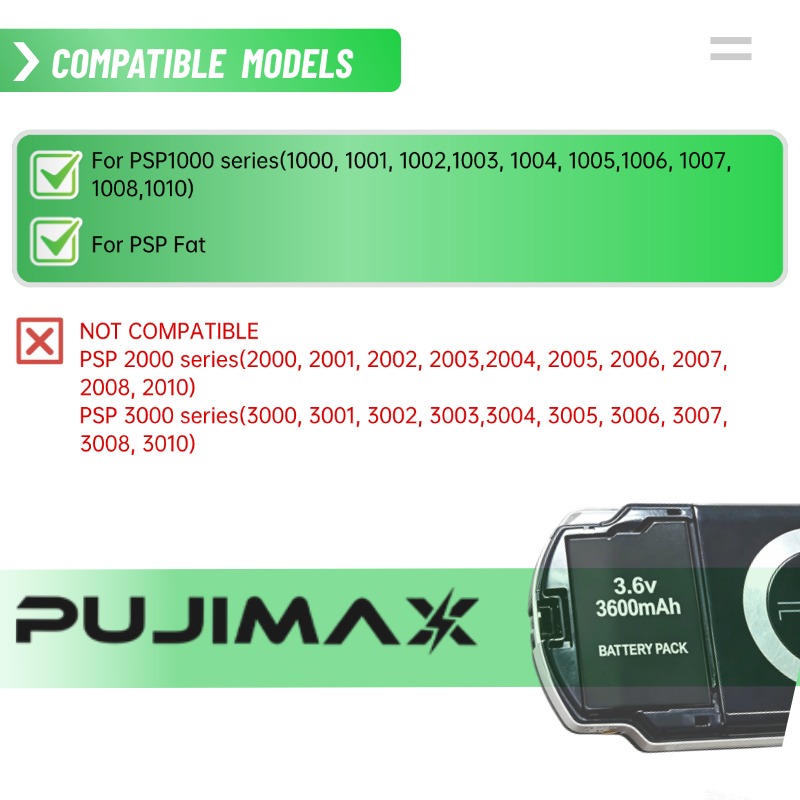 PUJIMAX 3600mAh 3.6V New Li-io - огляд і ціна Gaming Console New